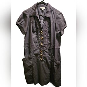 Dressbarn Stylish Dark Blue Button-Up Dress, Sz 18